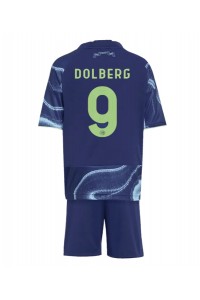 Fotbalové Dres Ajax Kasper Dolberg #9 Dětské Venkovní Oblečení 2025-26 Krátký Rukáv (+ trenýrky)